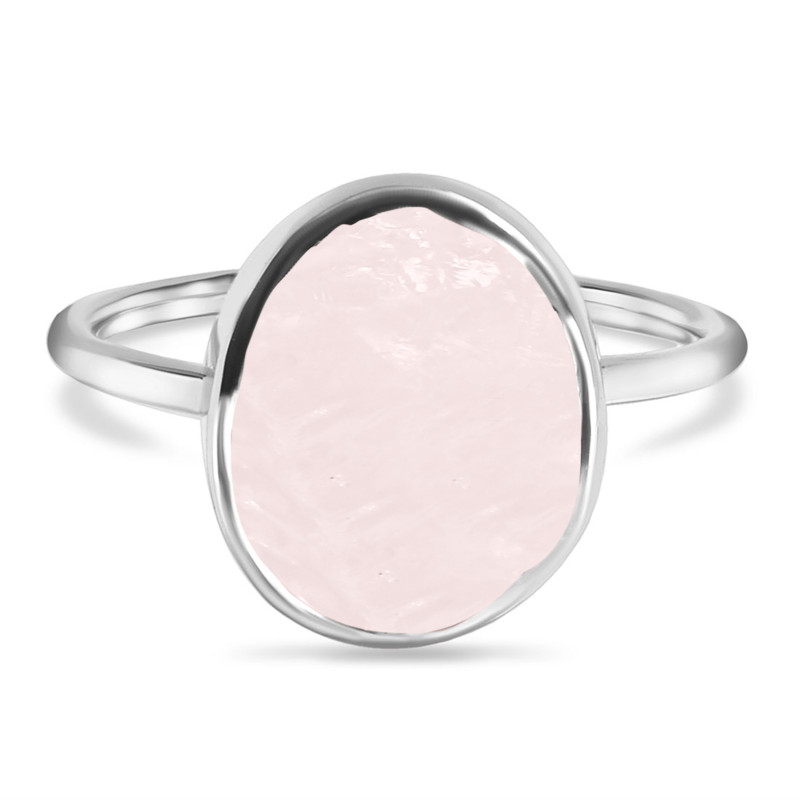 Rose Quartz Raw Crystal Ring RSQ-RR-345.