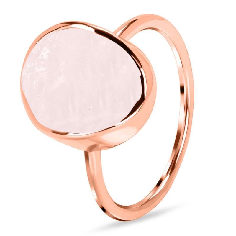 Rose Quartz Raw Crystal Ring RSQ-RR-345.