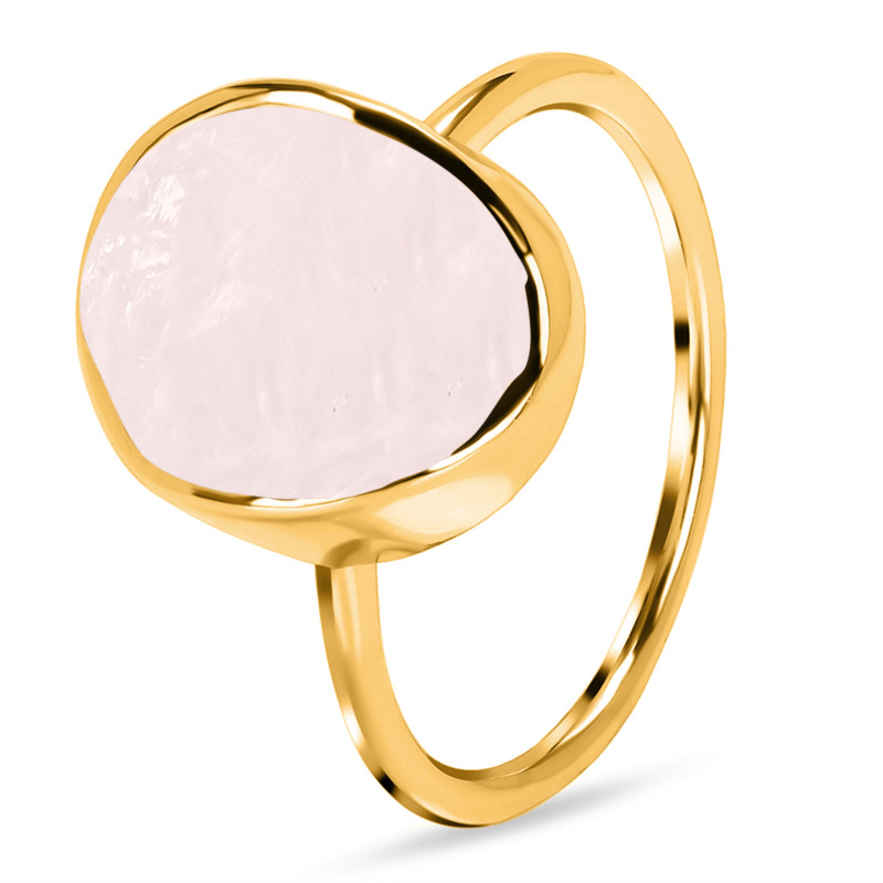 Rose Quartz Raw Crystal Ring RSQ-RR-345.