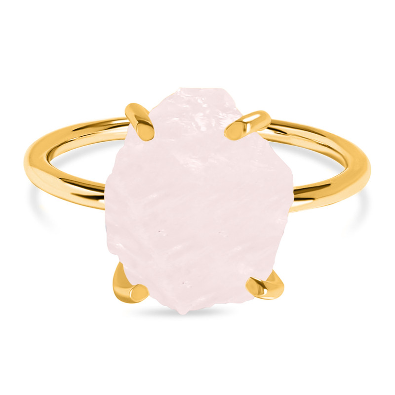 Rose Quartz Raw Crystal Ring RSQ-RR-347.