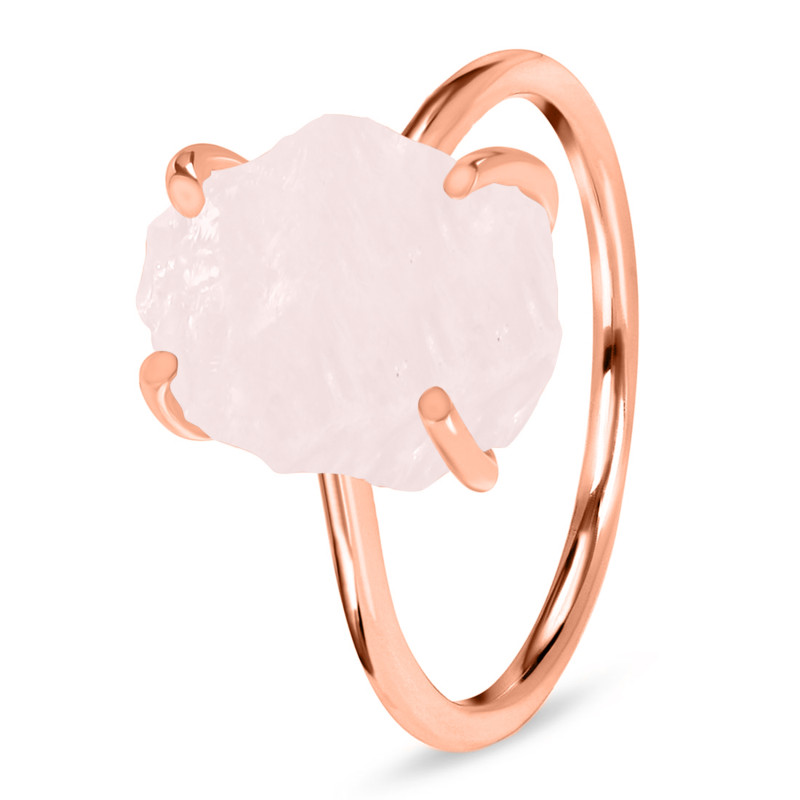 Rose Quartz Raw Crystal Ring RSQ-RR-347.