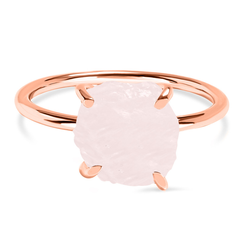Rose Quartz Raw Crystal Ring RSQ-RR-350.