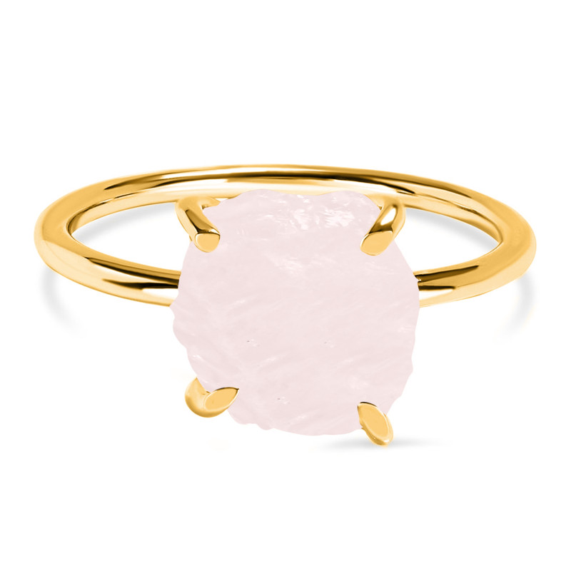 Rose Quartz Raw Crystal Ring RSQ-RR-350.