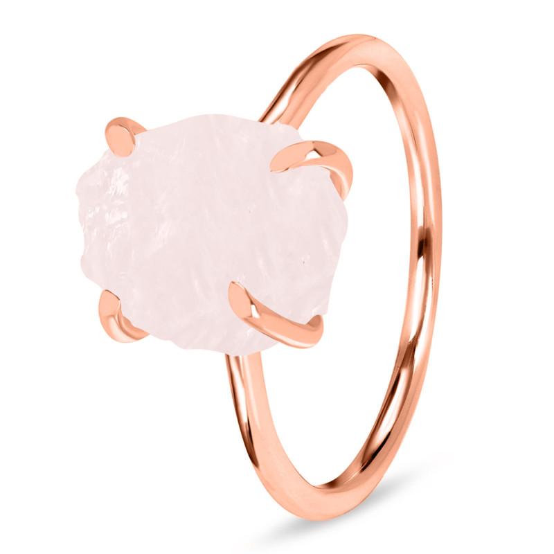 Rose Quartz Raw Crystal Ring RSQ-RR-350.