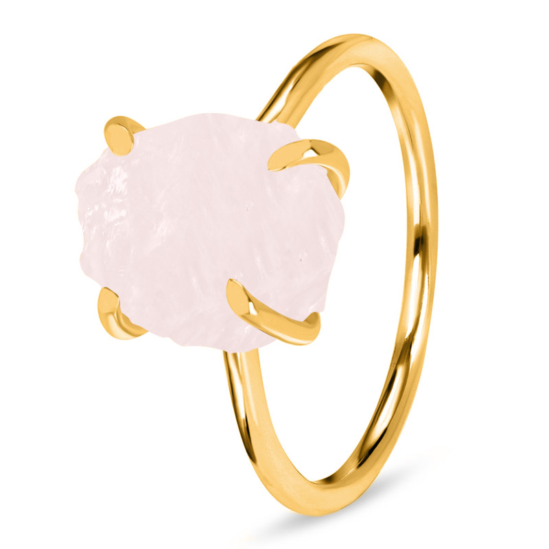 Rose Quartz Raw Crystal Ring RSQ-RR-350.