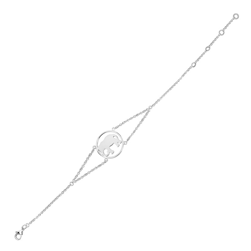 Elephant Plain Silver Bracelet