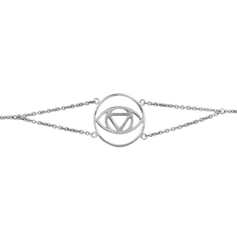 Brow Chakra Plain Silver Bracelet PS-RDB-3.