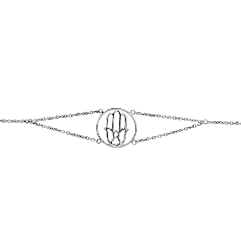 Hamsa Hand Plain Silver Bracelet PS-RDB-5.