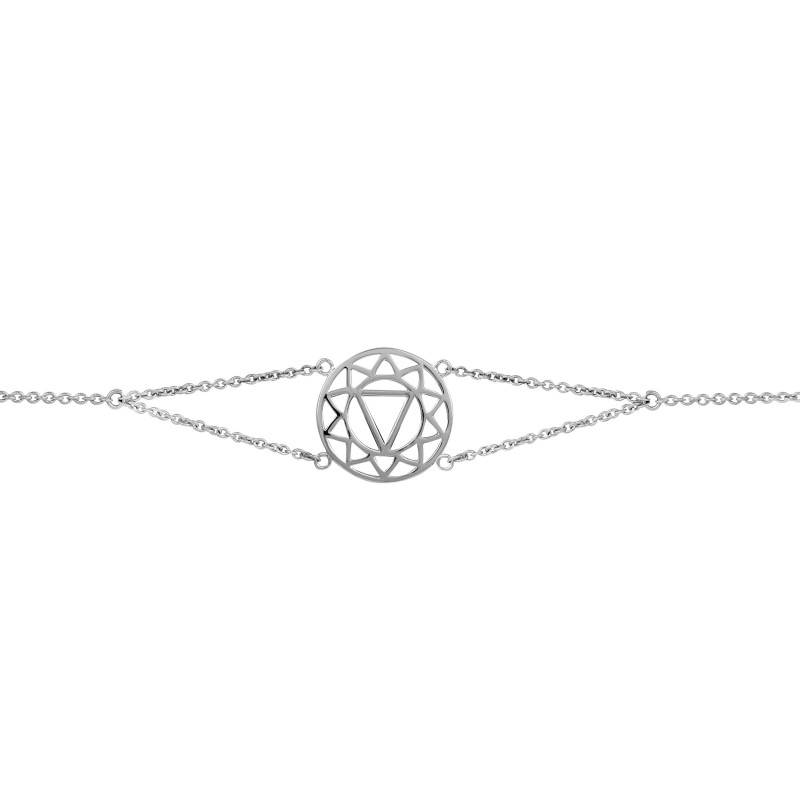 Solar Plexus Chakra Plain Silver Bracelet PS-RDB-6.