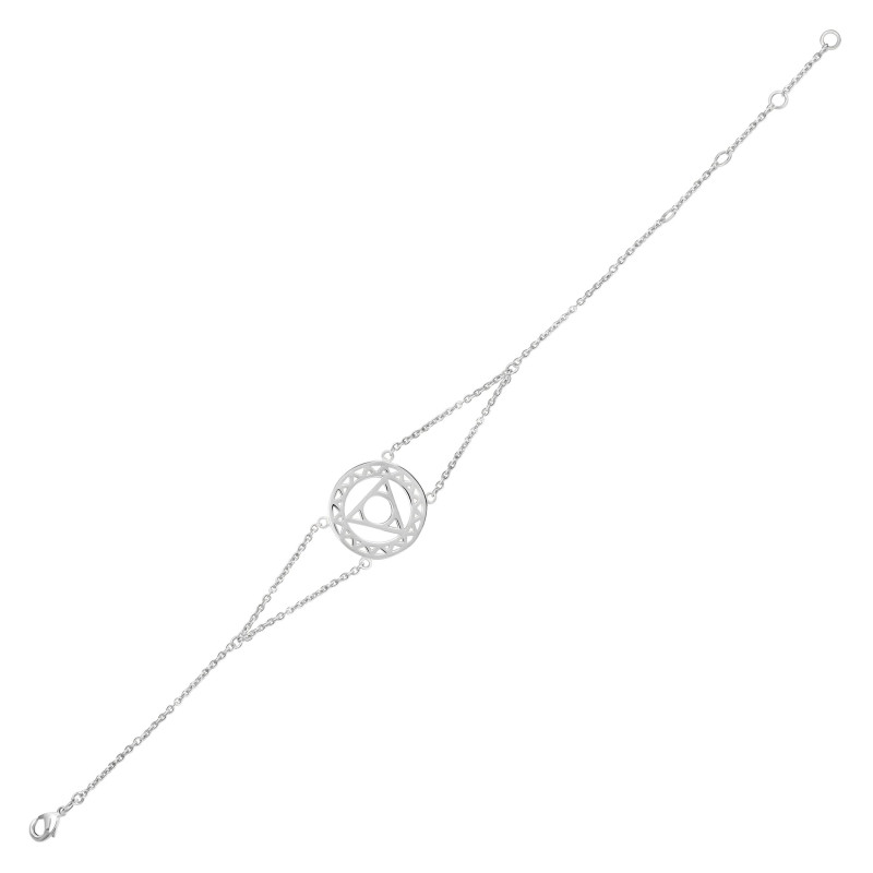 Throat Chakra Plain Silver Bracelet