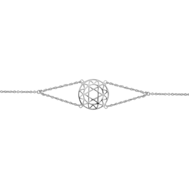 Heart Chakra Plain Silver Bracelet PS-RDB-11.