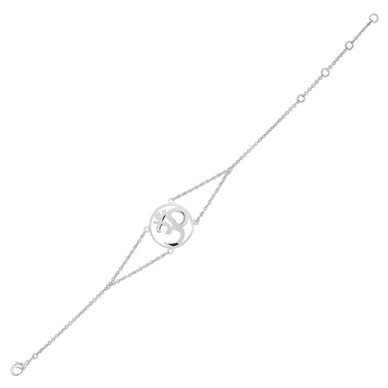 Om Plain Silver Bracelet