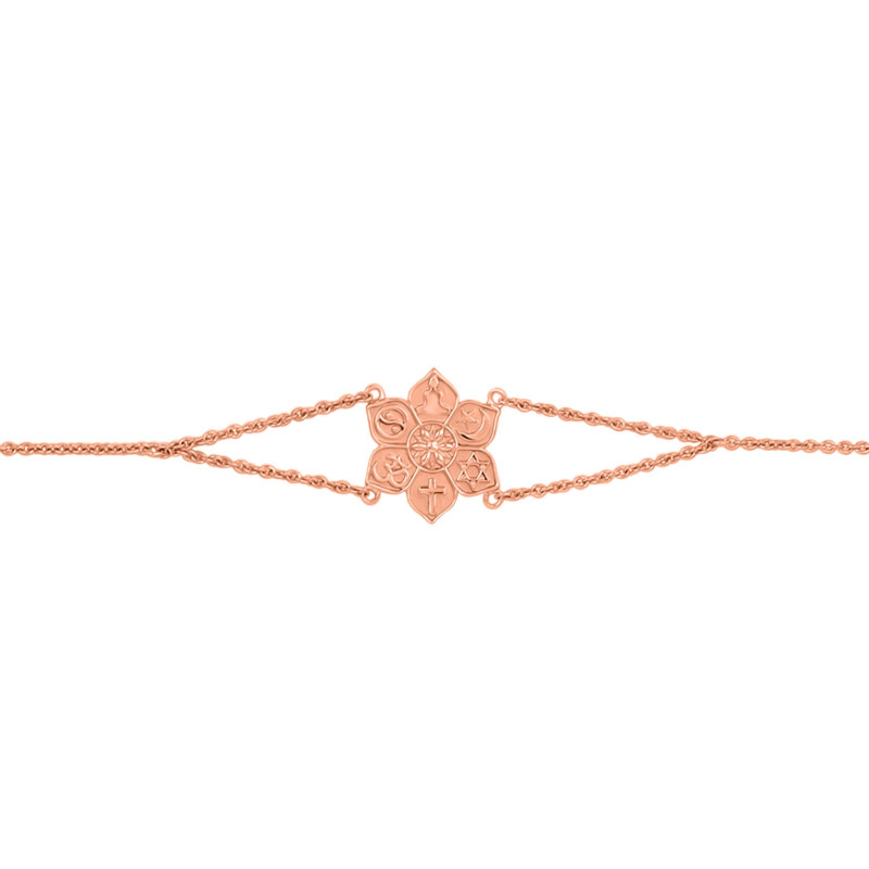 Unity Of Religions Plain Silver Bracelet PS-RDB-13.