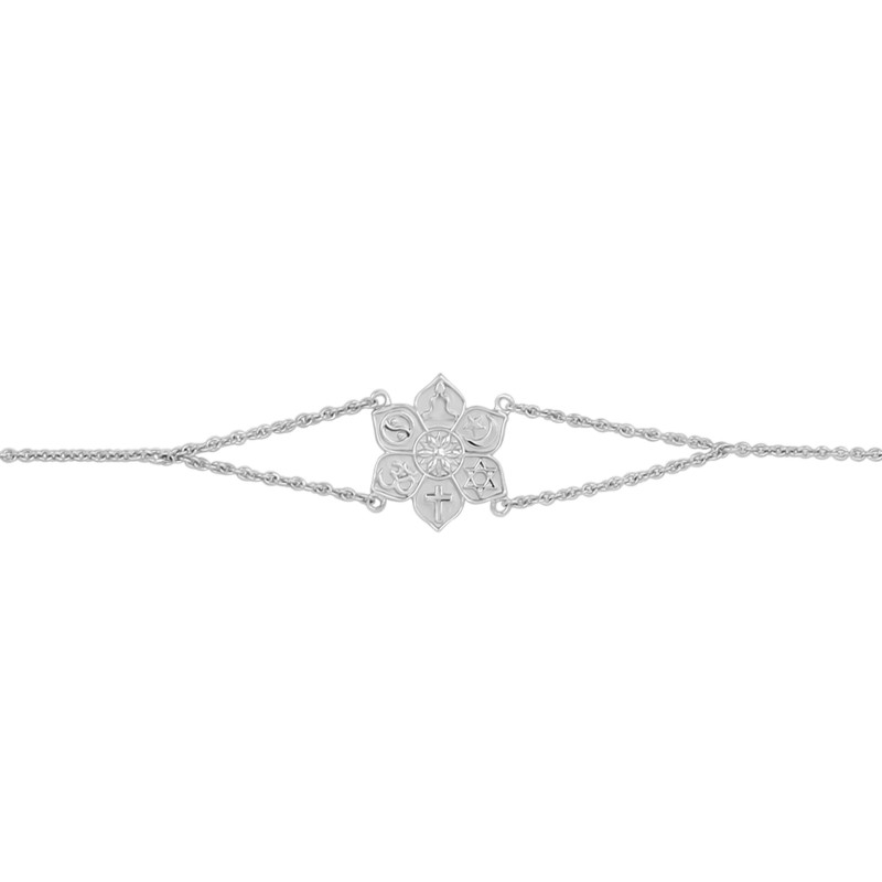 Unity Of Religions Plain Silver Bracelet PS-RDB-13.