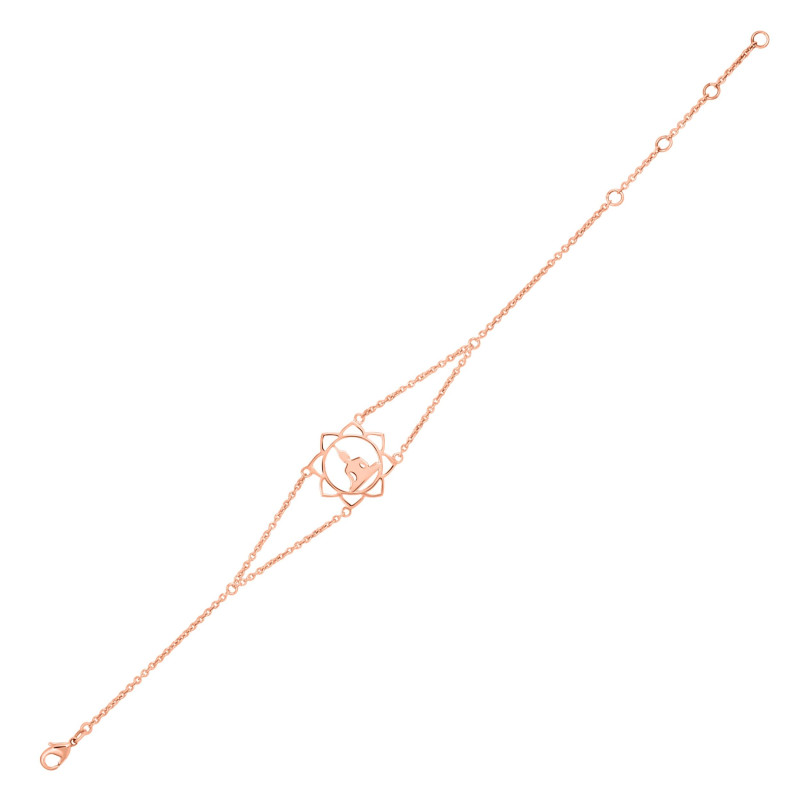 Human Body Chakra Plain Silver Bracelet PS-RDB-14.