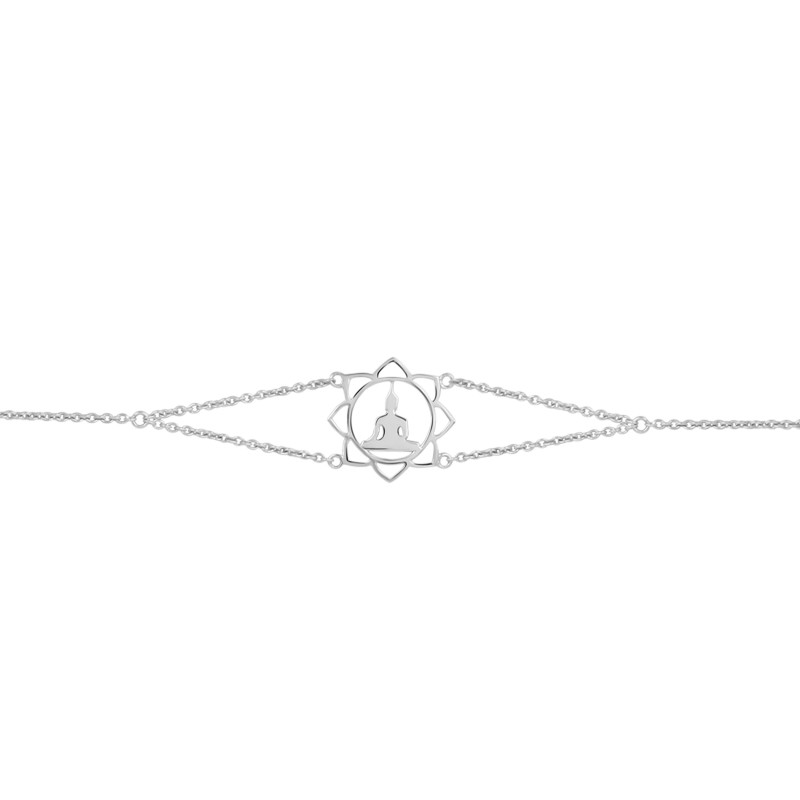 Human Body Chakra Plain Silver Bracelet PS-RDB-14.
