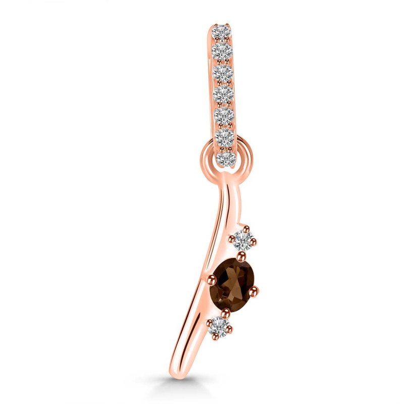 Smoky & White Topaz Alphabet I Pendant SMY-RDA-35.