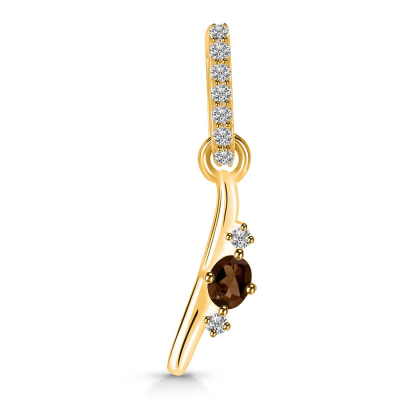 Smoky & White Topaz Alphabet I Pendant SMY-RDA-35.
