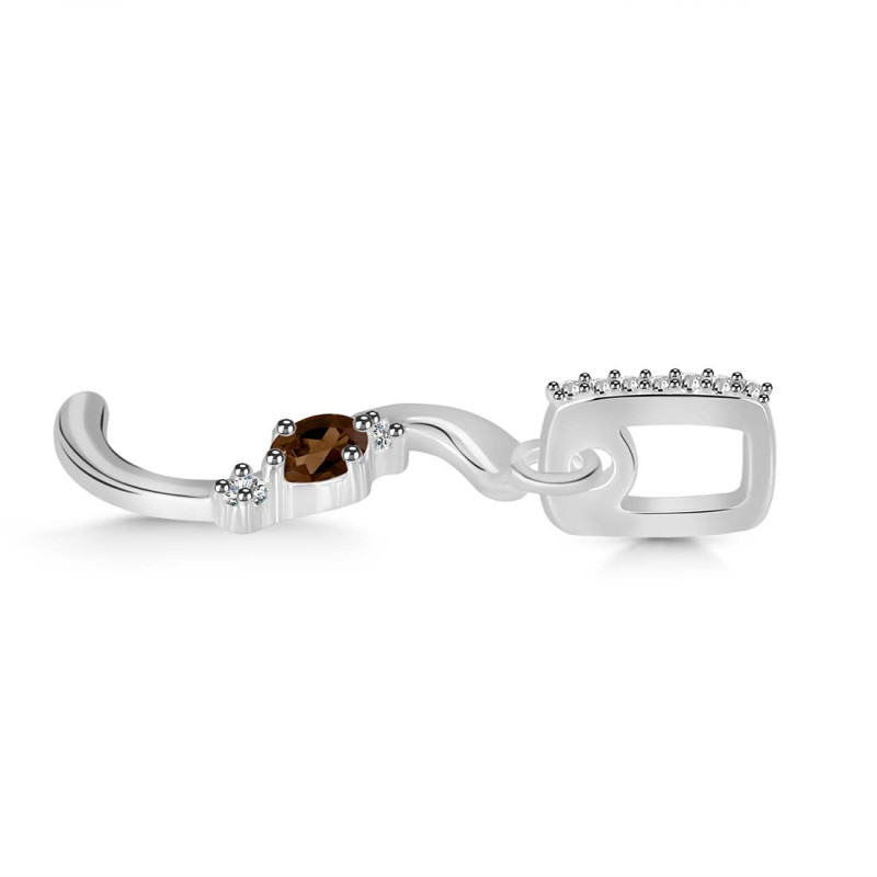 Smoky & White Topaz Alphabet S Pendant