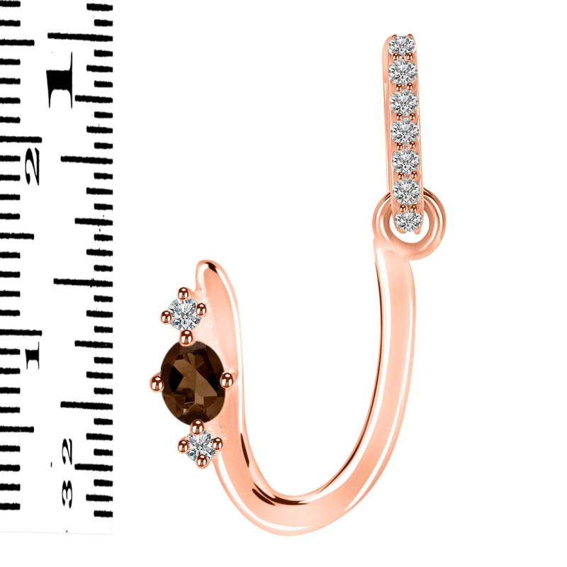 Smoky & White Topaz Alphabet U Pendant SMY-RDA-47.