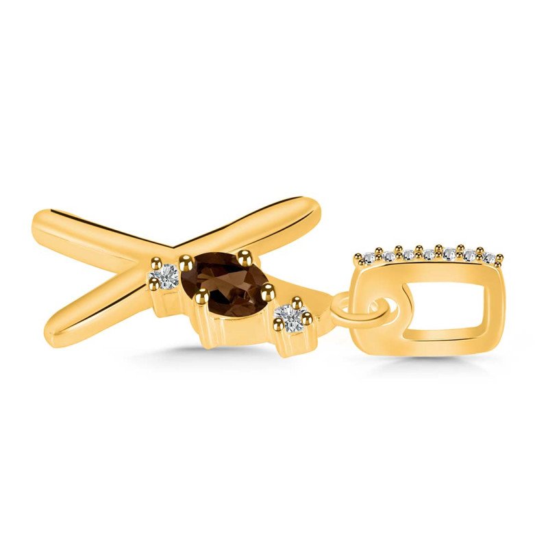 Smoky & White Topaz Alphabet X Pendant SMY-RDA-50.