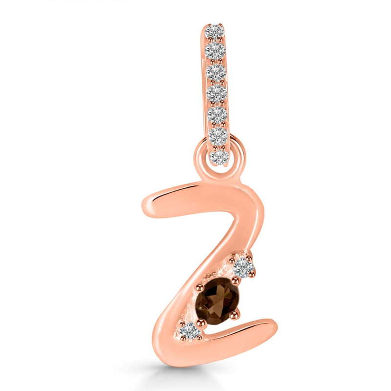 Smoky & White Topaz Alphabet Z Pendant SMY-RDA-52.