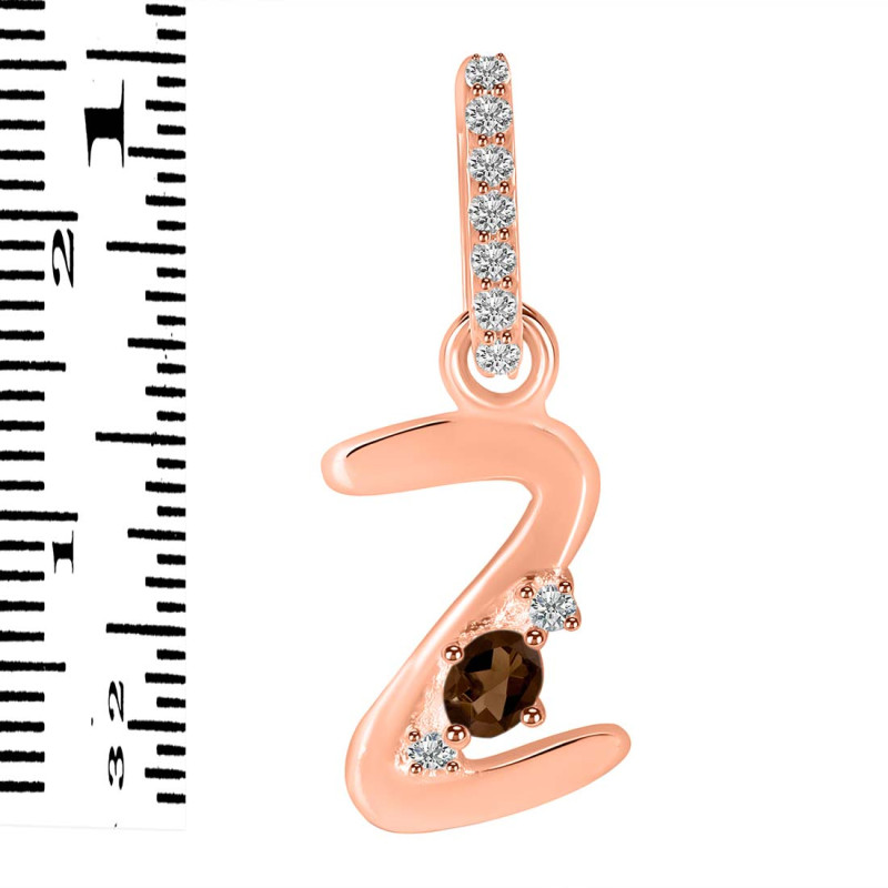 Smoky & White Topaz Alphabet Z Pendant SMY-RDA-52.