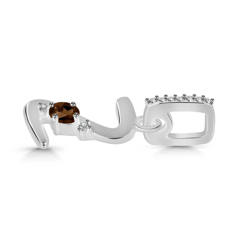 Smoky & White Topaz Alphabet Z Pendant