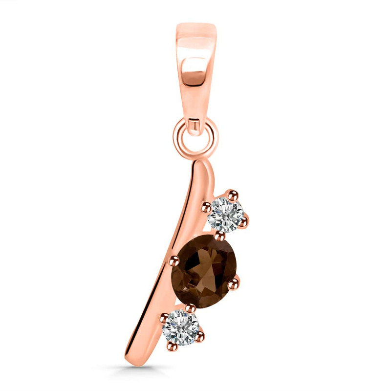 Smoky & White Topaz Alphabet I Pendant SMY-RDA-61.