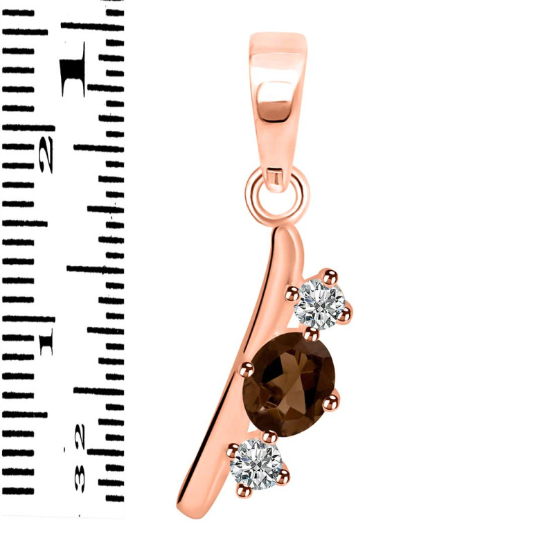 Smoky & White Topaz Alphabet I Pendant SMY-RDA-61.