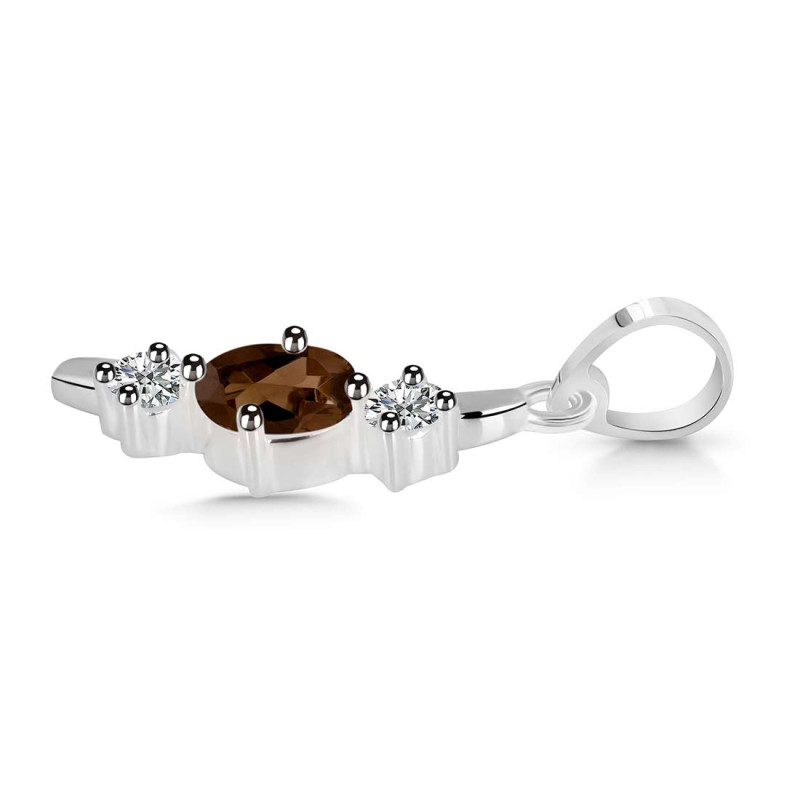 Smoky & White Topaz Alphabet I Pendant