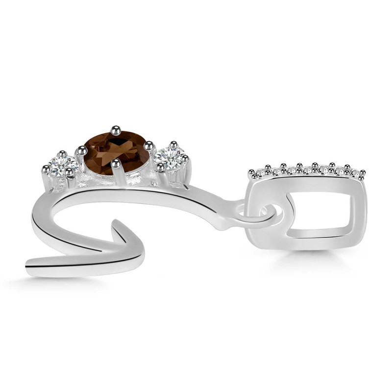 Smoky & White Topaz Alphabet G Pendant