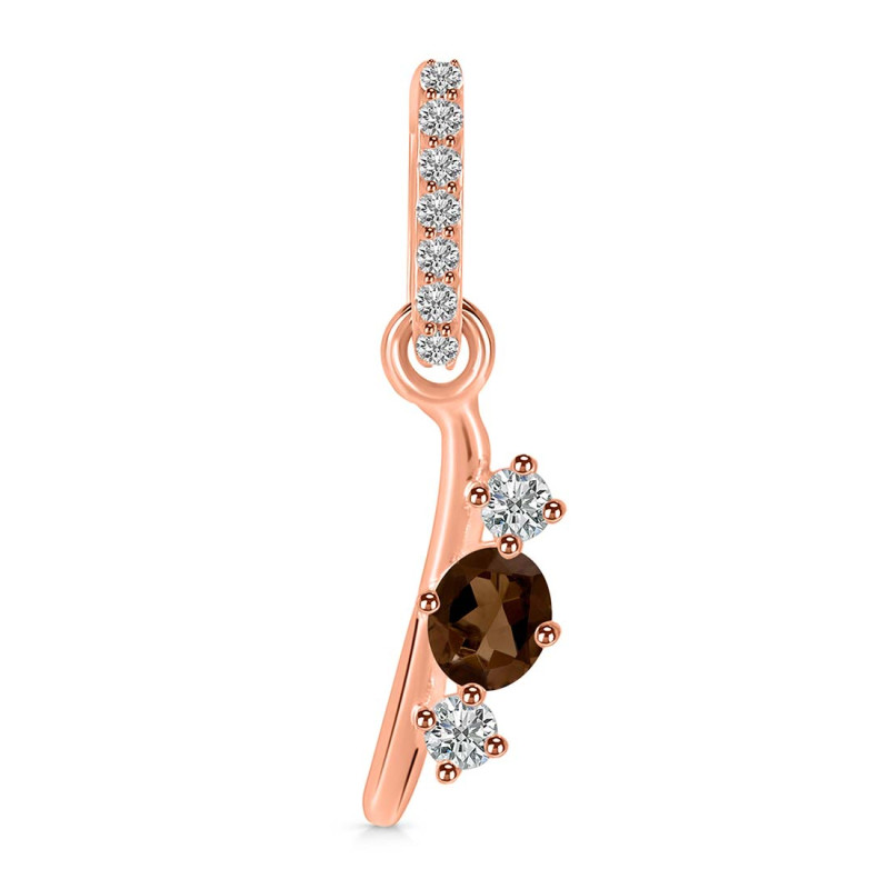 Smoky & White Topaz Alphabet I Pendant SMY-RDA-87.