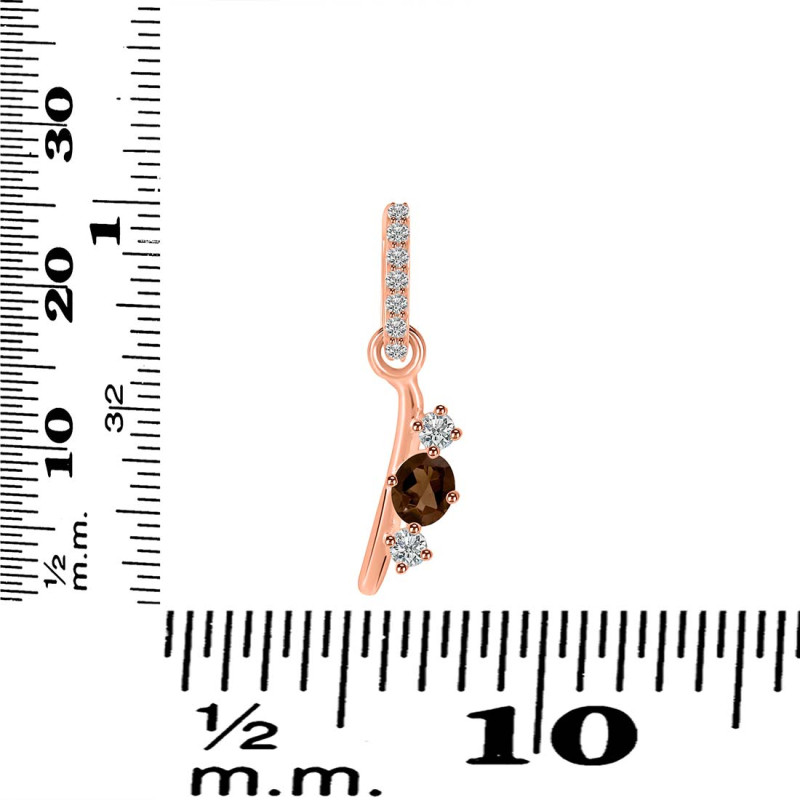 Smoky & White Topaz Alphabet I Pendant SMY-RDA-87.