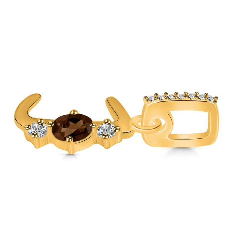 Smoky & White Topaz Alphabet J Pendant SMY-RDA-88.