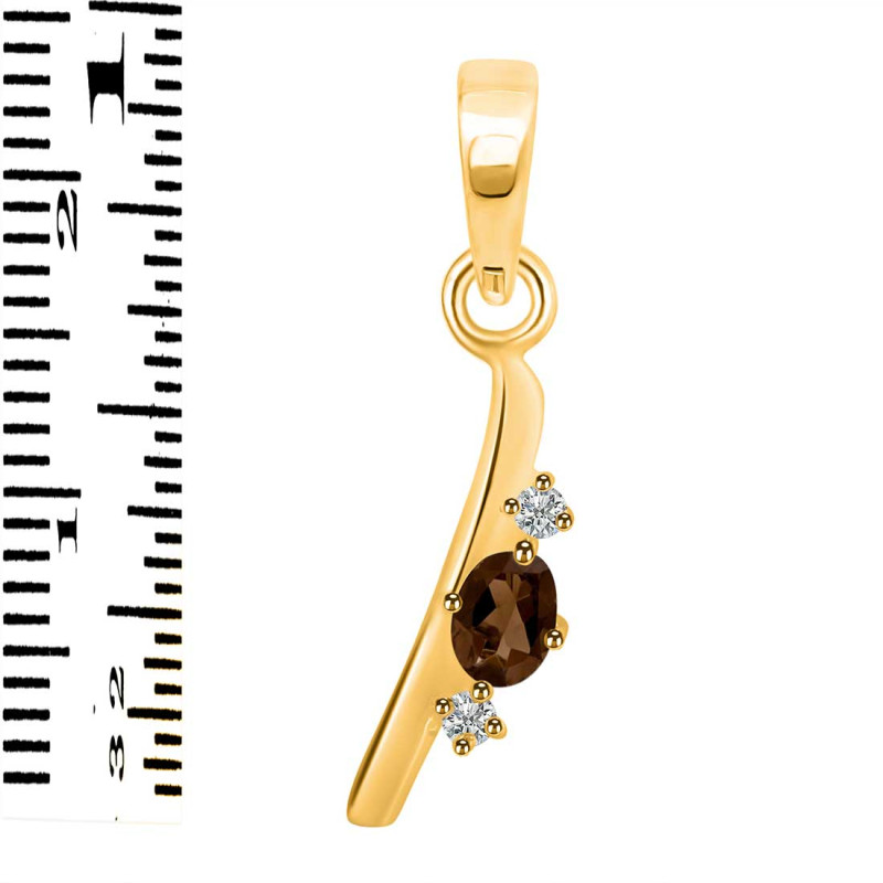 Smoky & White Topaz Alphabet I Pendant SMY-RDA-9.