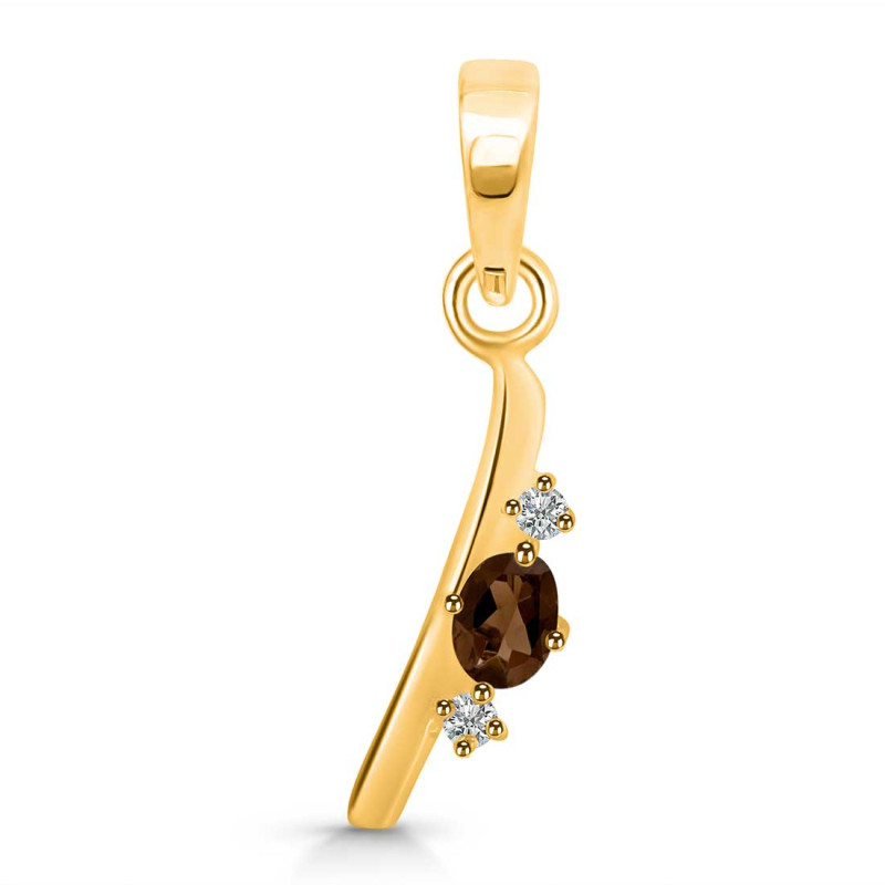 Smoky & White Topaz Alphabet I Pendant SMY-RDA-9.