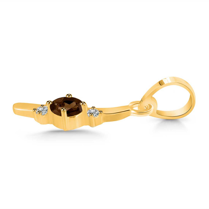 Smoky & White Topaz Alphabet I Pendant SMY-RDA-9.