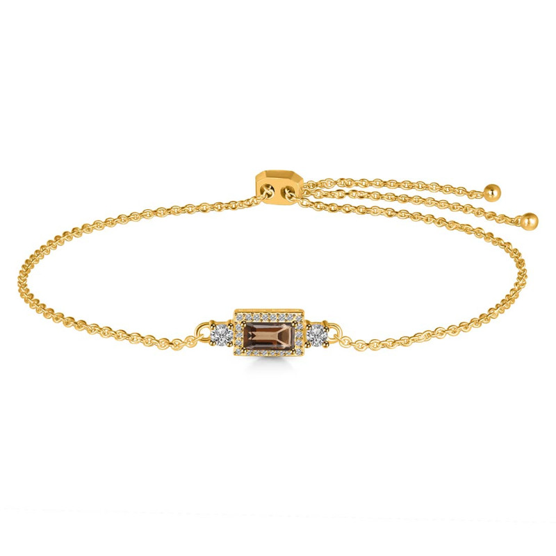 Smoky & White Topaz Bracelet SMY-RDB-140.