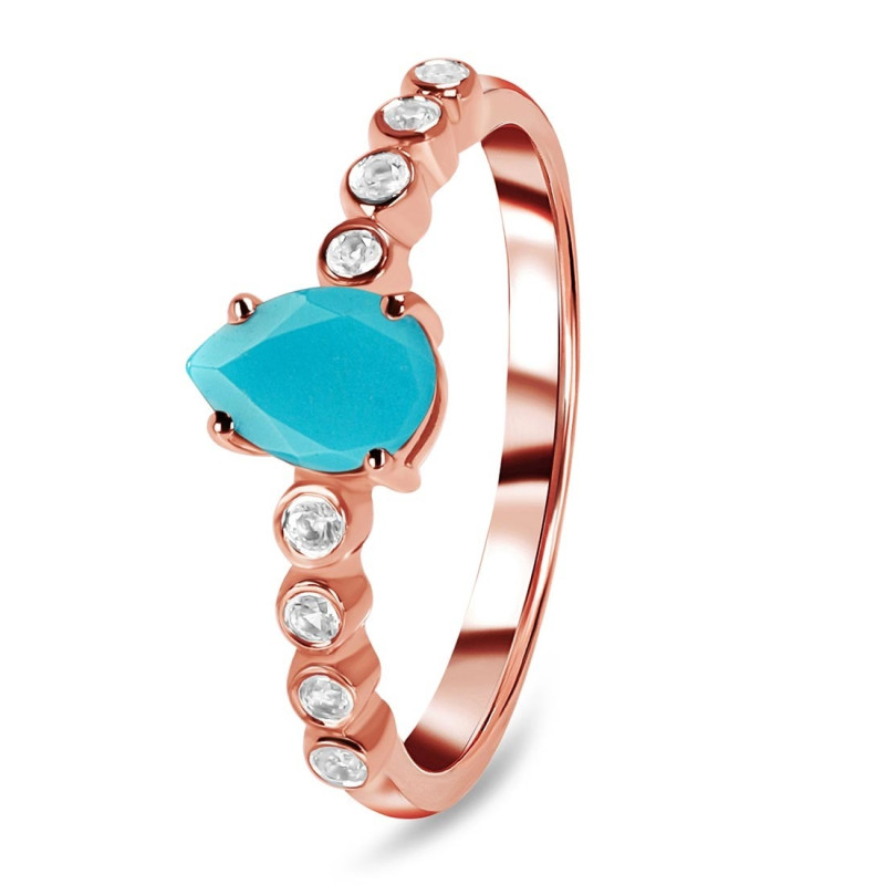 Turquoise & White Topaz Ring TRQ-RR-419D.
