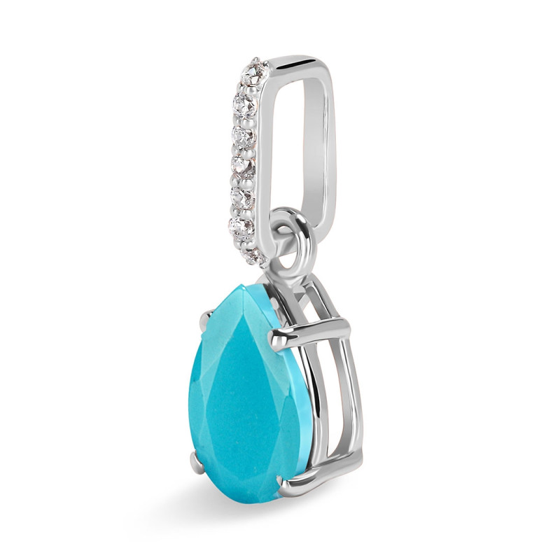 Turquoise & White Topaz Pendant