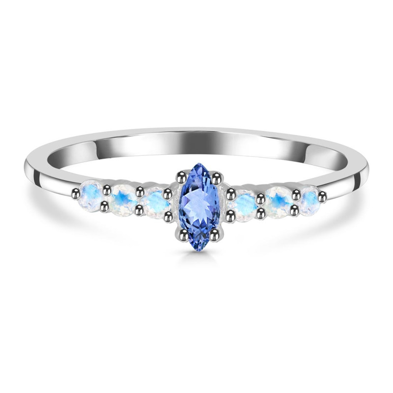 Tanzanite & Moonstone Ring TZN-RDR-2532-RBM.
