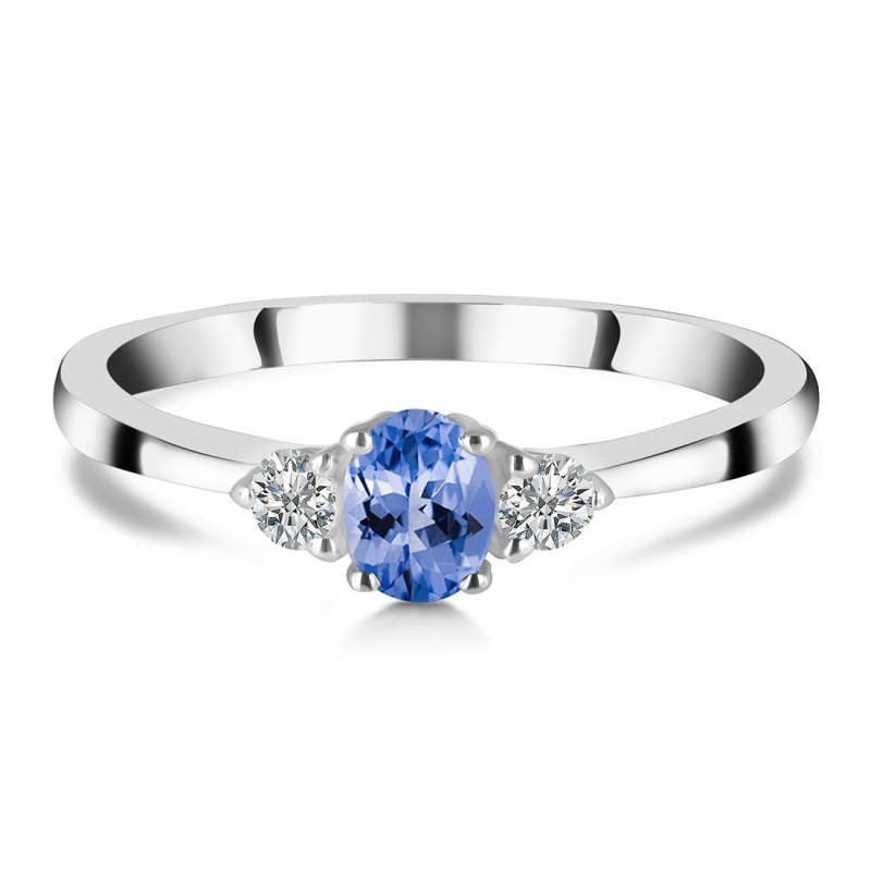 Tanzanite & White Topaz Ring TZN-RDR-2542.