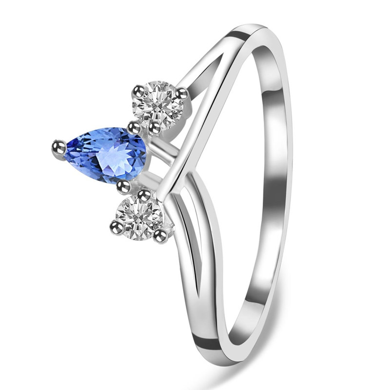 Tanzanite & White Topaz Ring