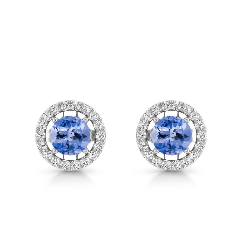Tanzanite & White Topaz Earring TZN-RDE-985.