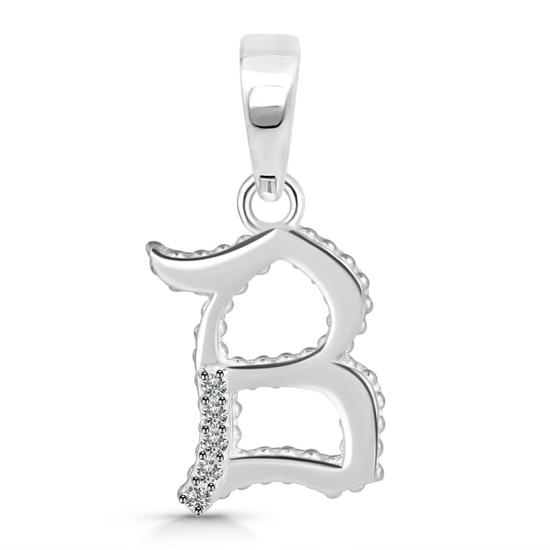 Cubic Zirconia Alphabet B Pendant CUZ-RDA-158.