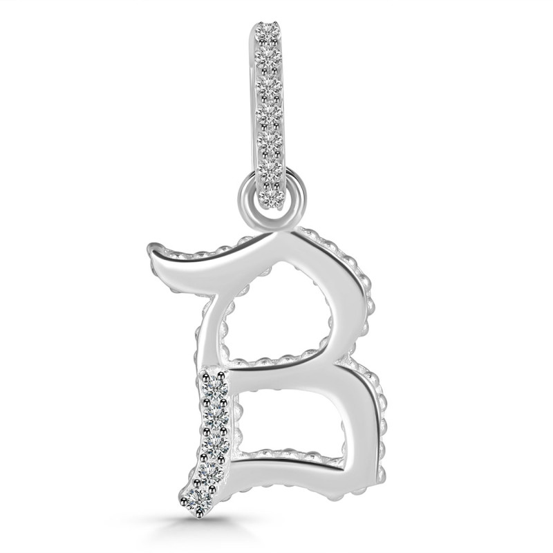 Cubic Zirconia Alphabet B Pendant CUZ-RDA-184.