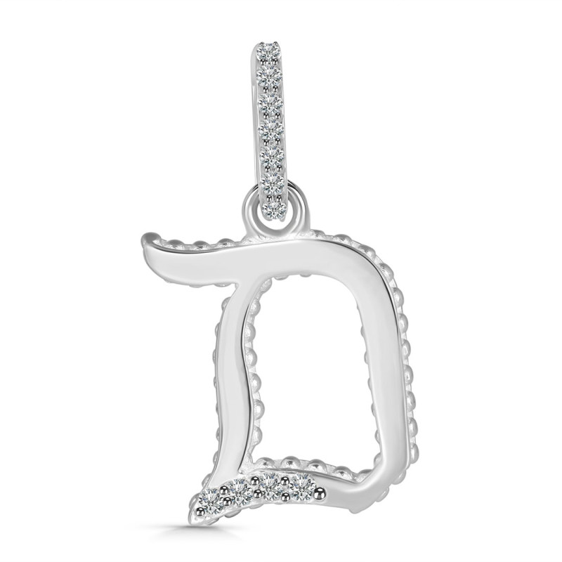 Cubic Zirconia Alphabet D Pendant CUZ-RDA-186.