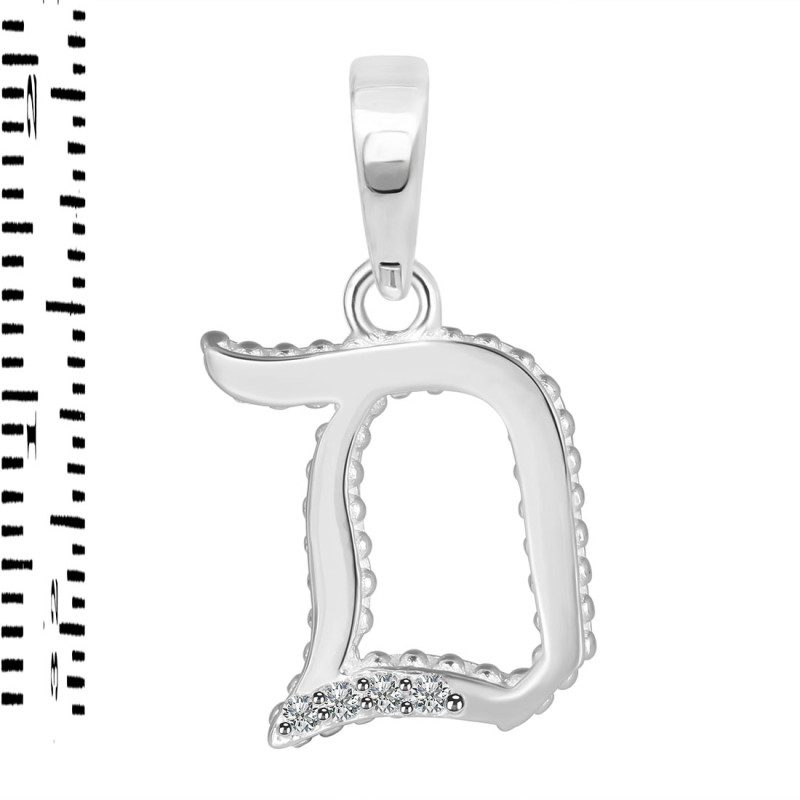 Cubic Zirconia Alphabet D Pendant CUZ-RDA-160.