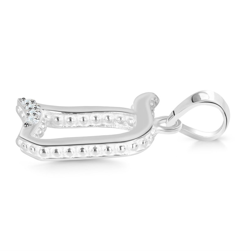Cubic Zirconia Alphabet D Pendant